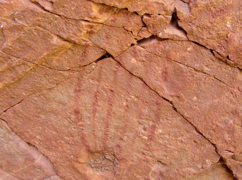 Rock art at Emily Gap (Emily and Jessie Gaps Nature Park), East MacDonnell Ranges