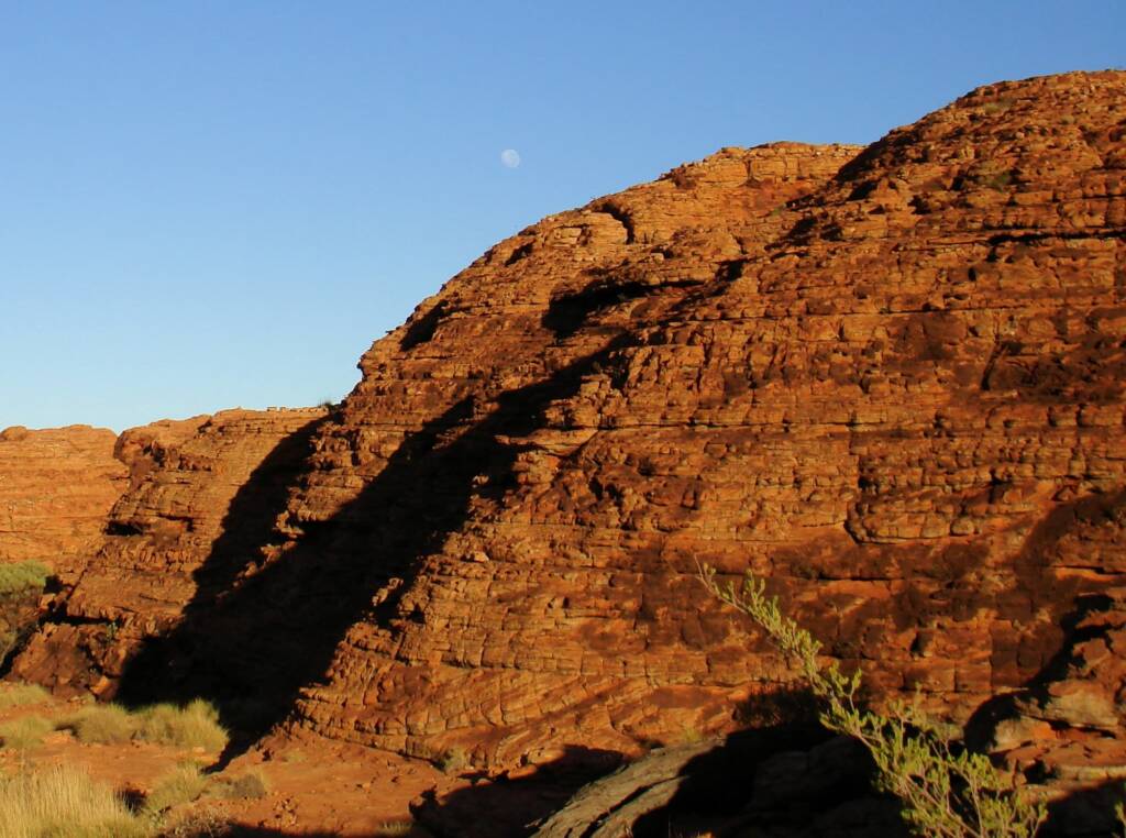 Full moon at sunrise over Kings Canyon © 2006 Greg Sully