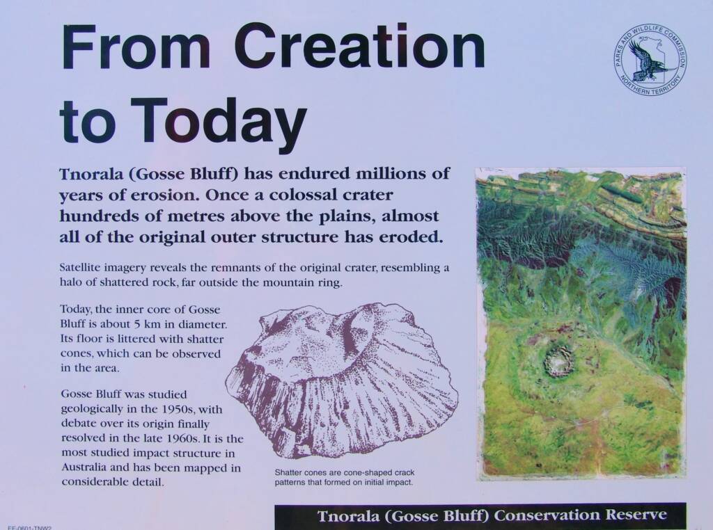 Tnorala (Gosse Bluff) - park signage