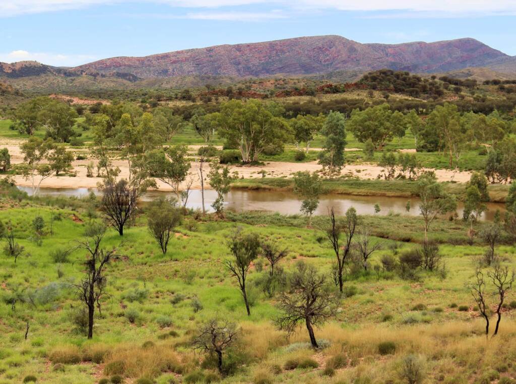 View to the right of Mount Sonder from the Mt Sonder Lookout (over the Finke River), West MacDonnell Range