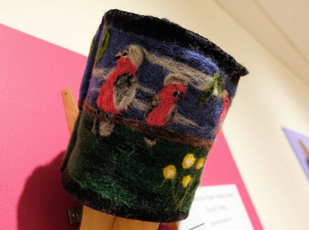 Galahs by Nita Ferguson, Titjikala NT - Alice Springs Beanie Festival 2022