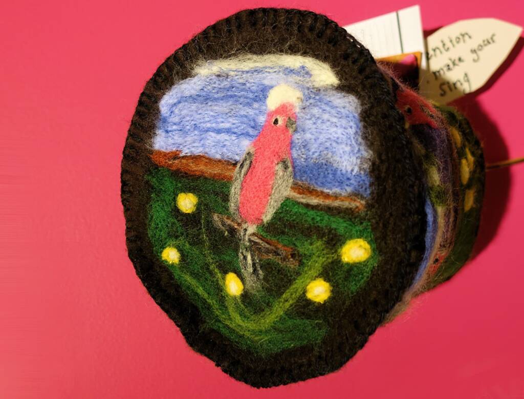 Galahs by Nita Ferguson, Titjikala NT - Alice Springs Beanie Festival 2022