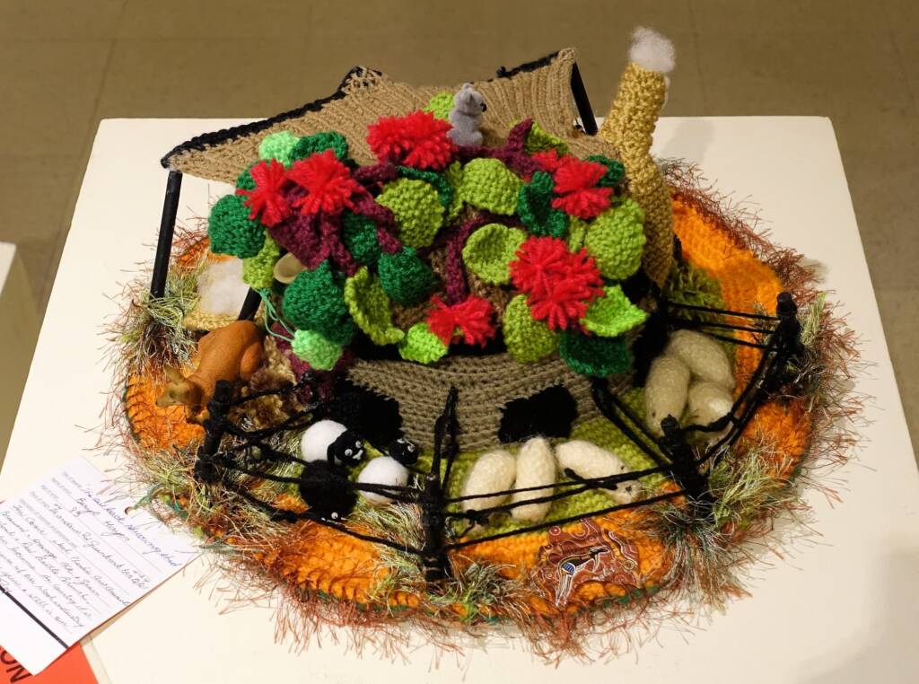 The Outback Shearing Shed by Beryl Hayes - Alice Springs Beanie Festival 2022