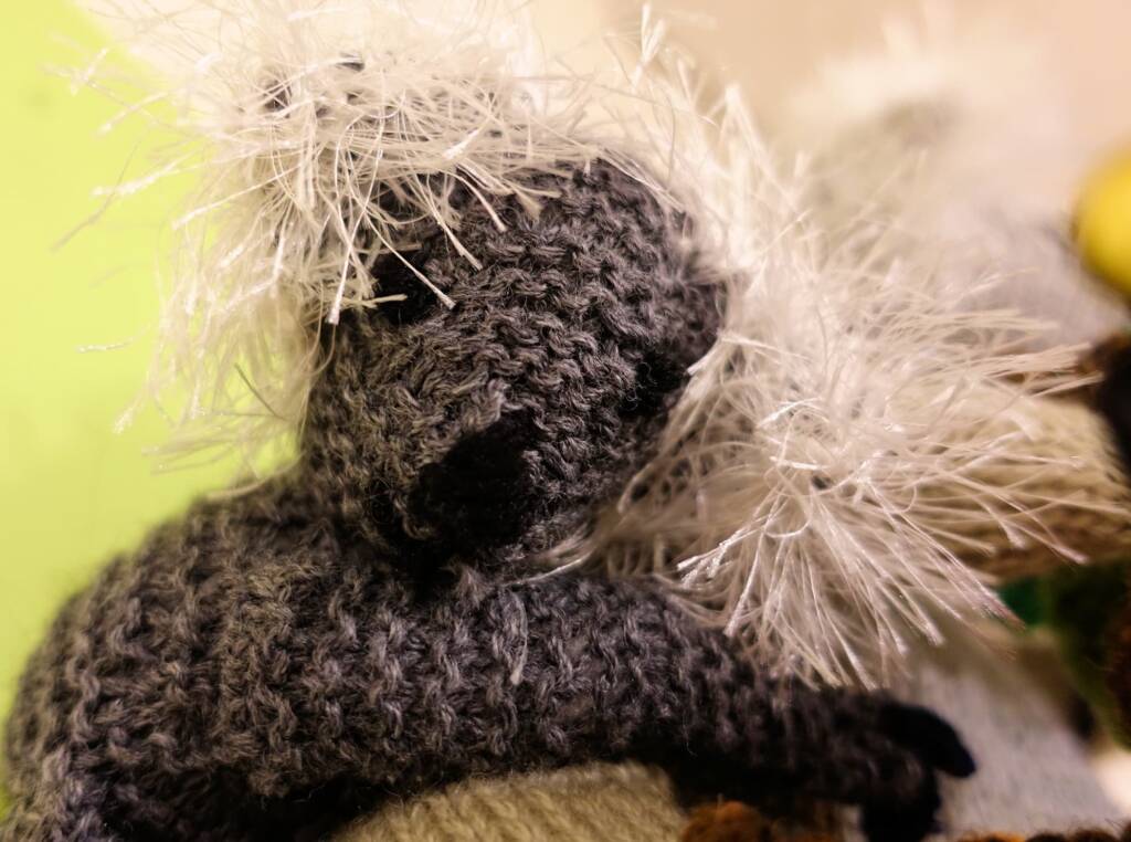 “Koala” & Baby by Beryl Hayes, Stitched Up category - 2022 Alice Springs Beanie Festival