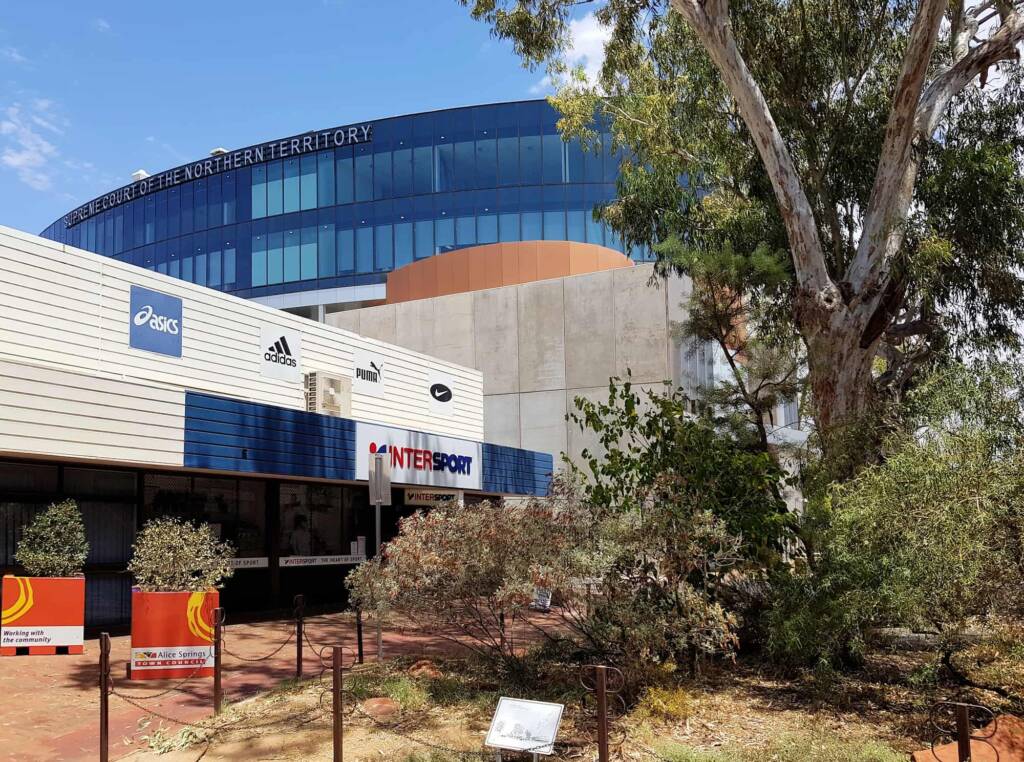 Ilwempe Sacred River Red Gum, next to the Supreme Court of the Northern Territory Building, Alice Springs NT
