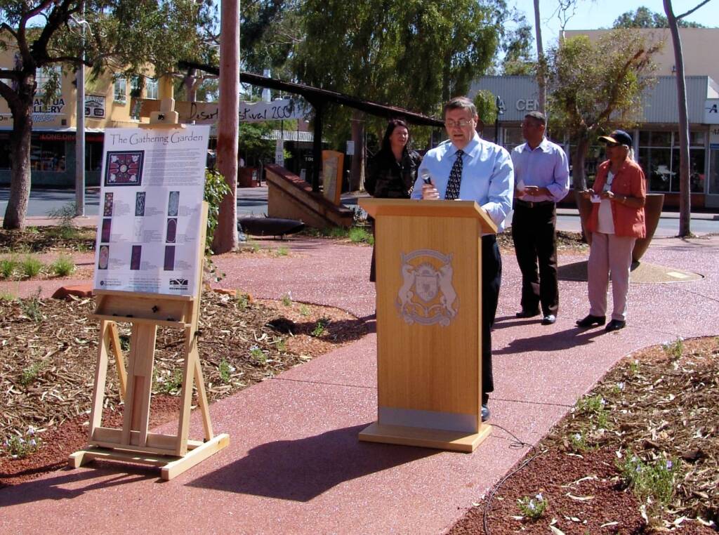 Mayor Damien Ryan at the launch of the Gathering Garden