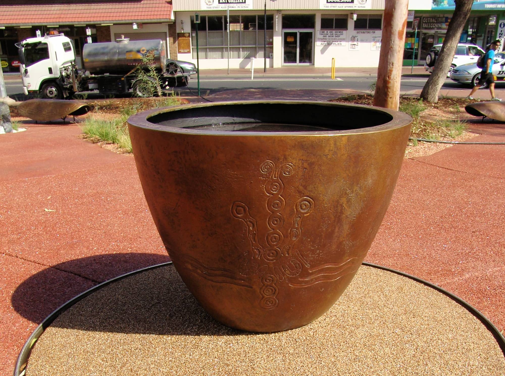 The Central Coolamon Water Feature, The Gathering Garden, Alice Springs NT
