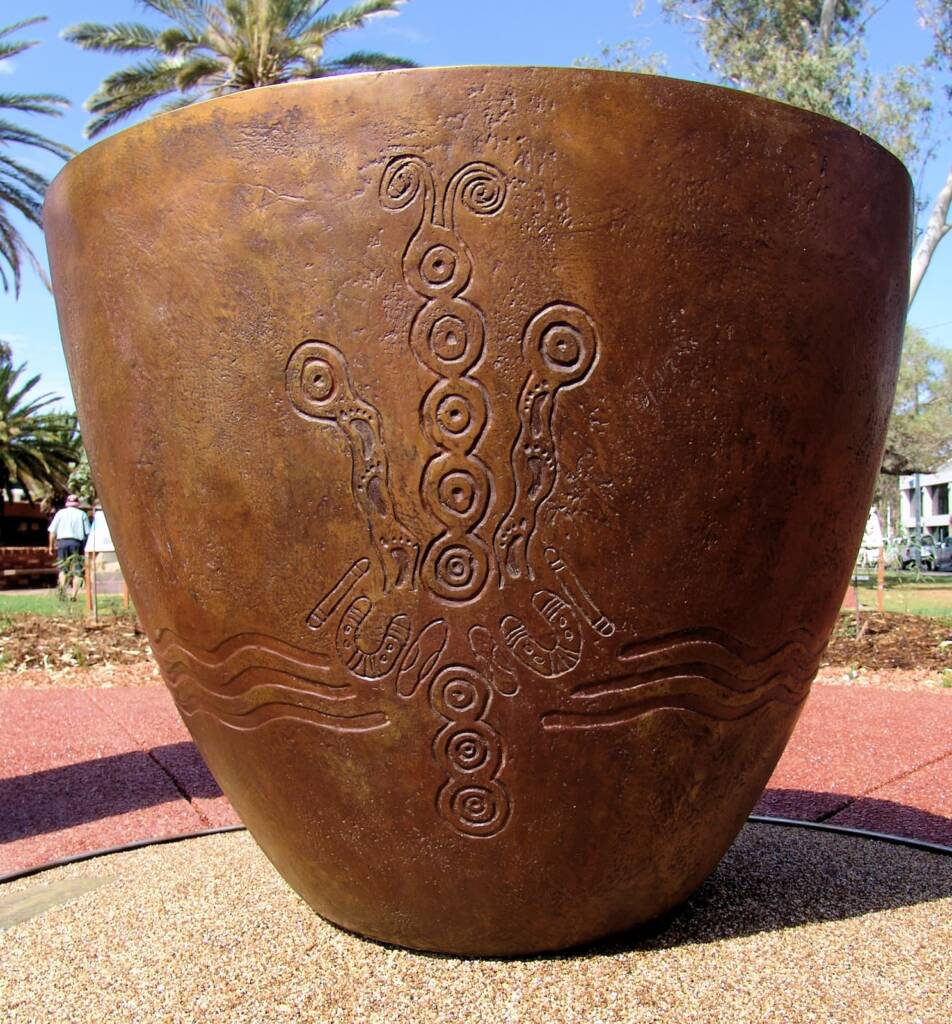 The Central Coolamon Water Feature, The Gathering Garden, Alice Springs NT