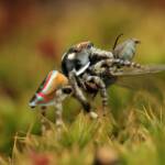 Maratus volans with prey, NSW © Michael Doe