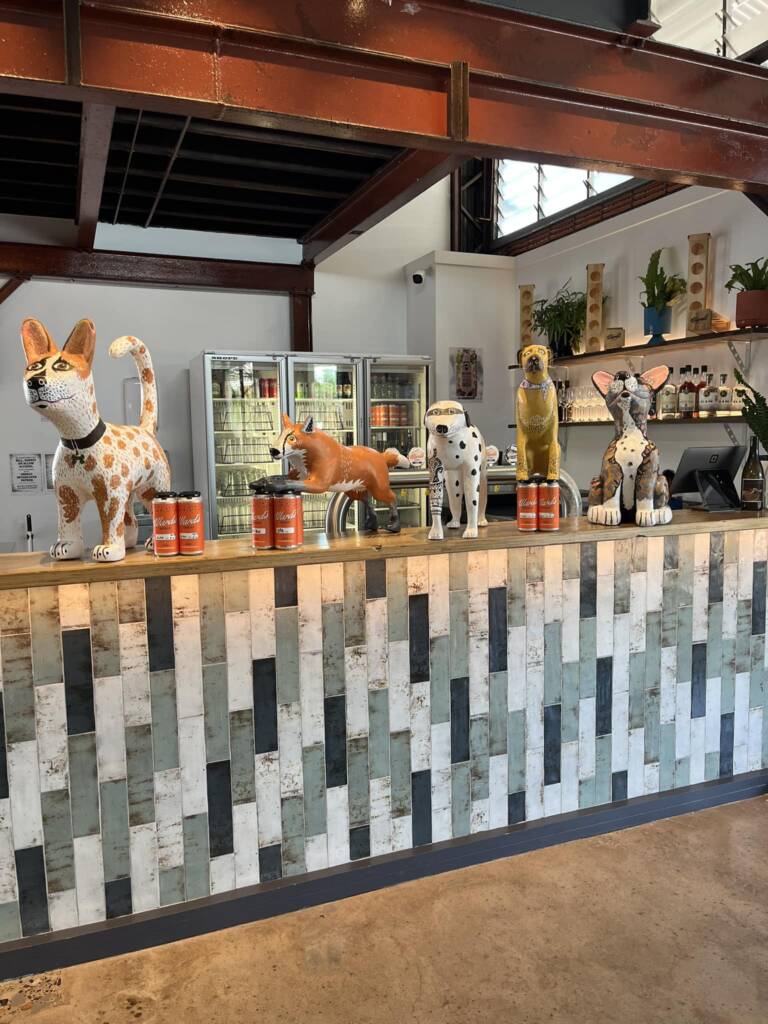 Artist & Sculptor Margaret Worthington / Clive Rouse - Dogs at Ward's Brewery