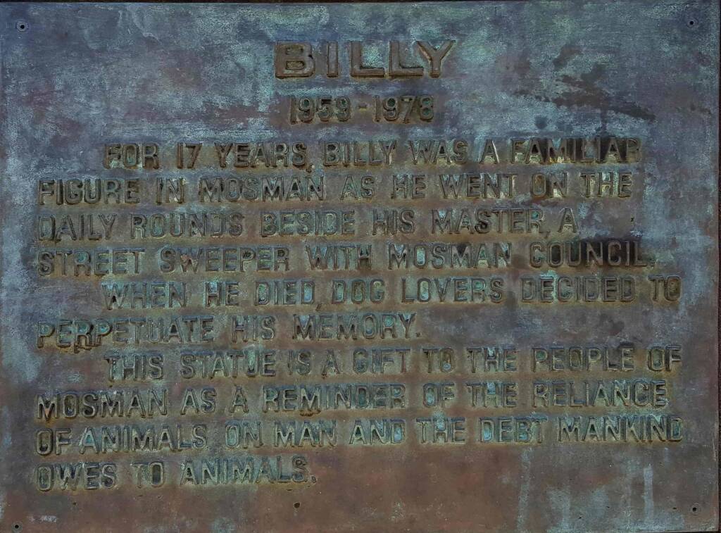 Billy, 1959-1978 memorial plaque, Balmoral Beach, Mosman NSW
