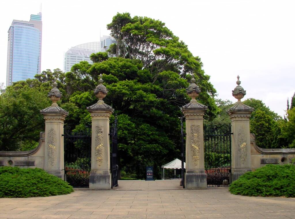 Art Gallery Road entrance to Royal Botanic Garden Sydney NSW