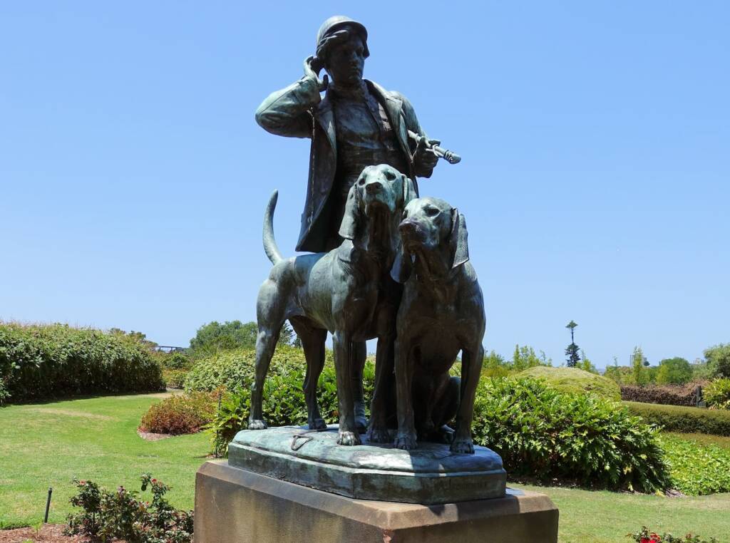 Huntsman and dogs by Henri Alfred Marie Jacquemart c1879, Royal Botanic Garden Sydney NSW