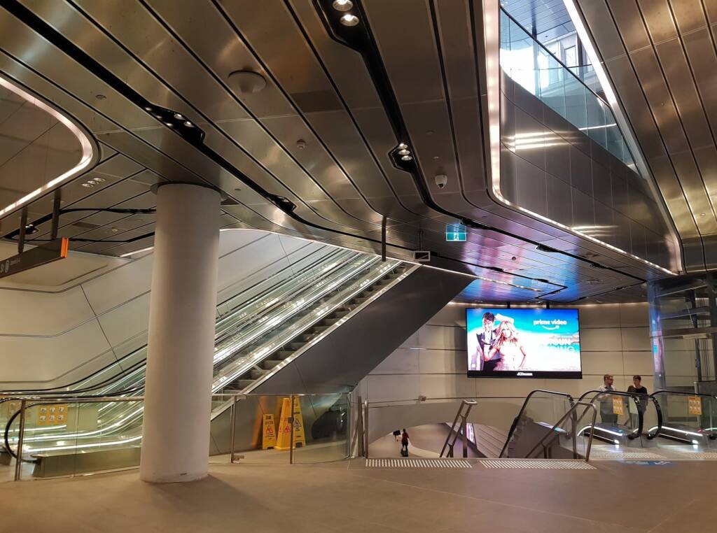 Escalators linking to Wynyard Station, Sydney NSW