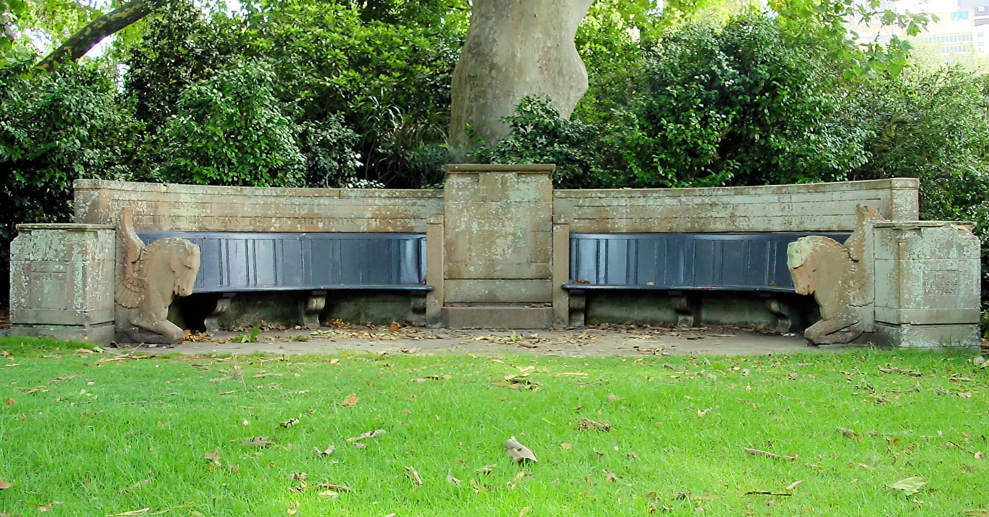 Memorial to Henry Kendall was provided under the bequest of Mrs A M Hamilton-Grey (1940), Royal Botanic Garden Sydney NSW