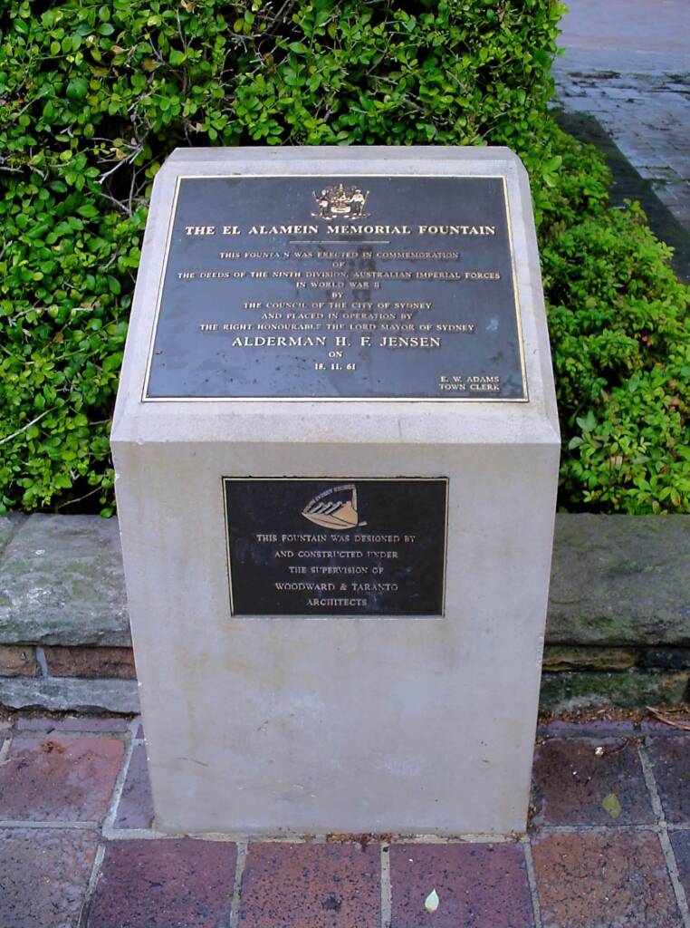 The El Alamein Memorial Fountain, Kings Cross NSW