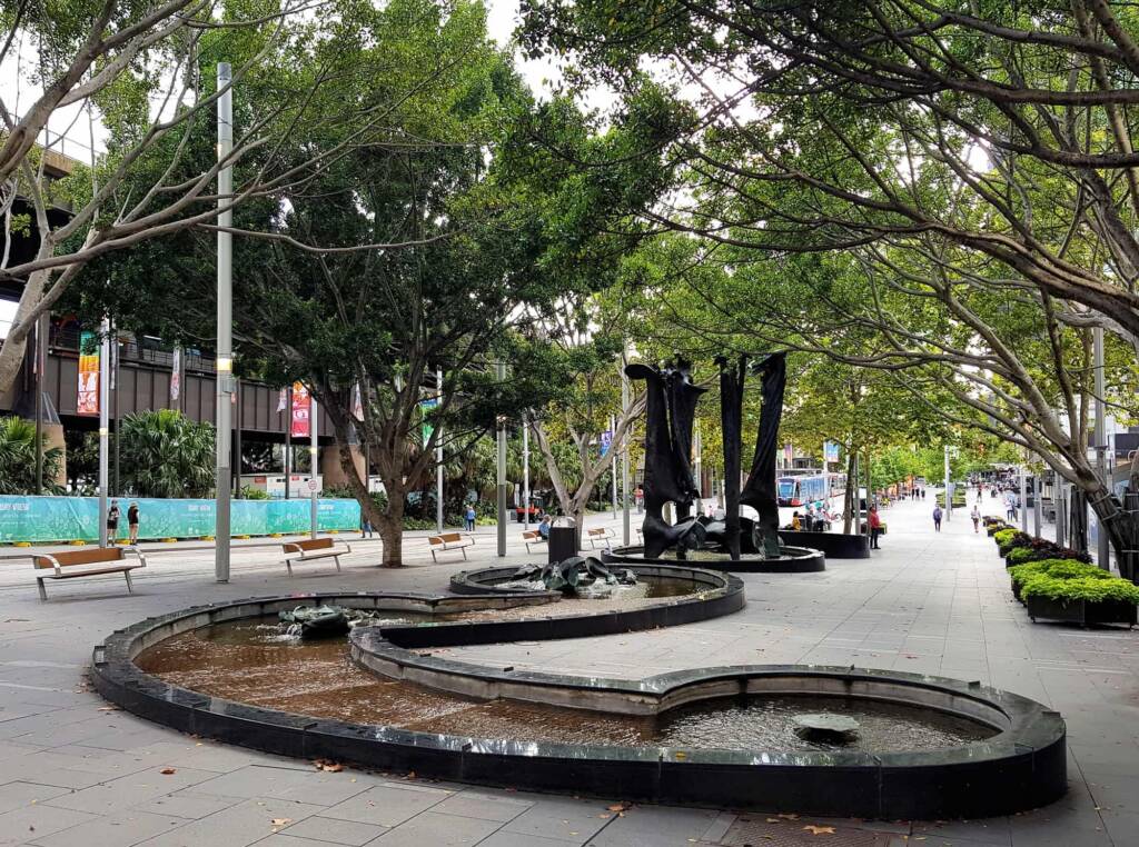 Tank Stream Fountain by sculptor Stephen Walker, Herald Square, Sydney NSW