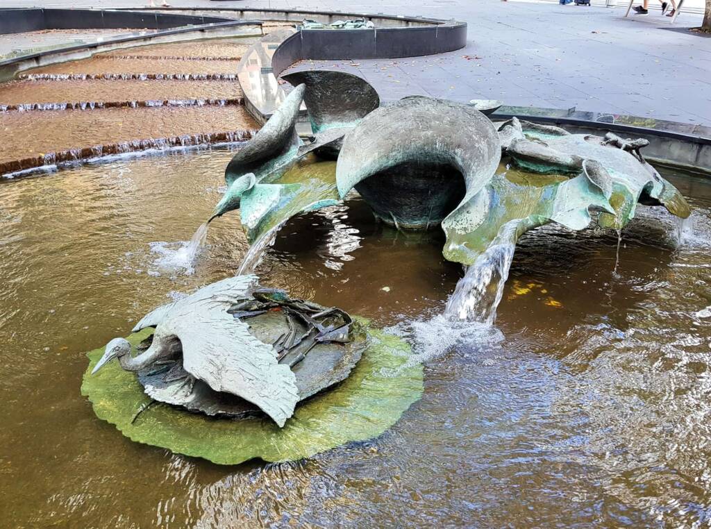 Tank Stream Fountain by sculptor Stephen Walker, Herald Square, Sydney NSW
