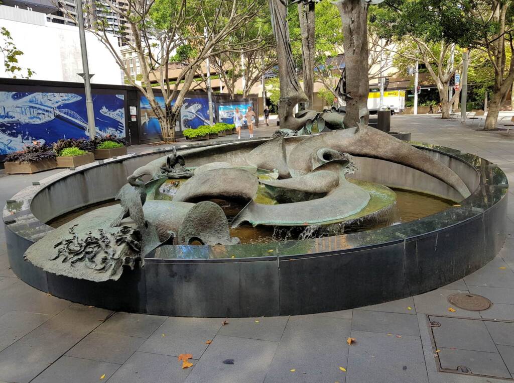 Tank Stream Fountain by sculptor Stephen Walker, Herald Square, Sydney NSW