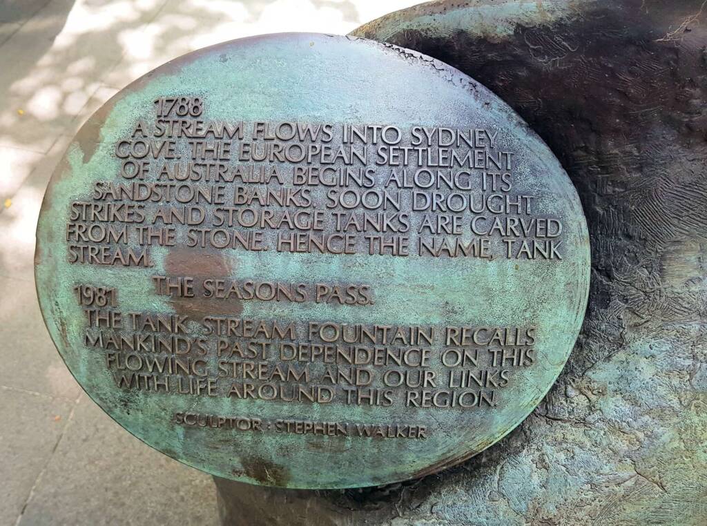 Tank Stream Fountain by sculptor Stephen Walker, Herald Square, Sydney NSW
