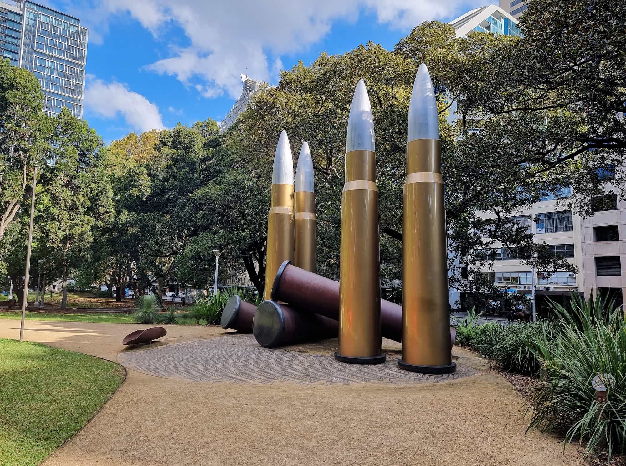 Yininmadyemi Thou didst let fall, artist Tony Albert, ANZAC Memoria, Hyde Park, Sydney NSW