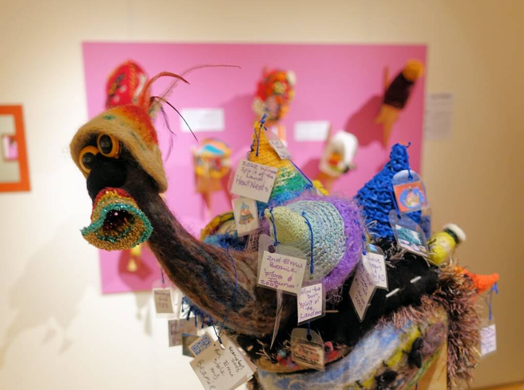 An Emu Stole My Beanie by Meggan Jack, Northern Rivers NSW, Alice Springs Beanie Festival 2023