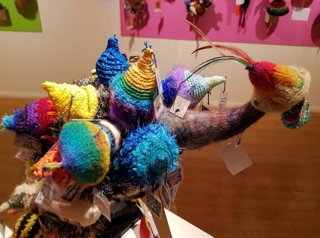 An Emu Stole My Beanie by Meggan Jack, Northern Rivers NSW, Alice Springs Beanie Festival 2023