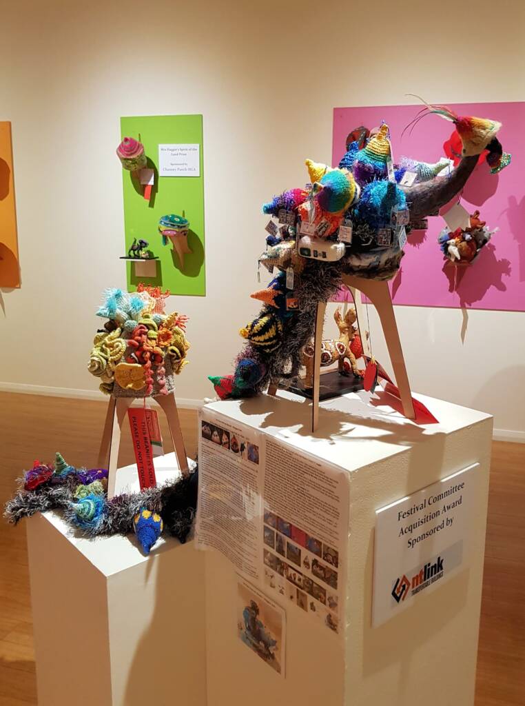 An Emu Stole My Beanie by Meggan Jack, Northern Rivers NSW, Alice Springs Beanie Festival 2023