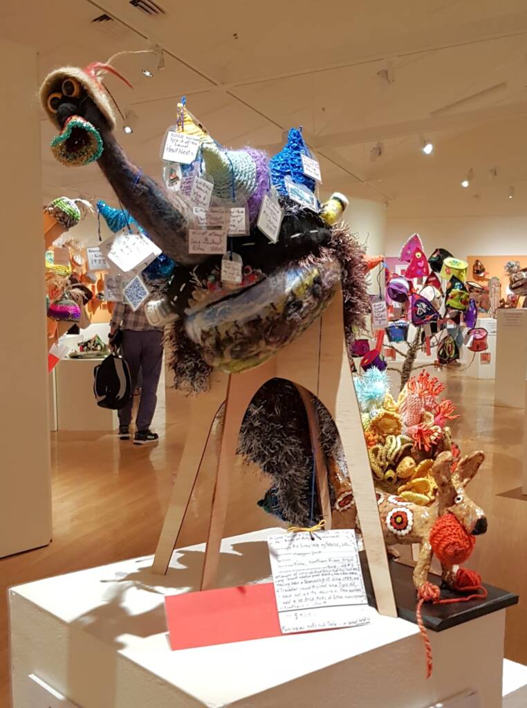 An Emu Stole My Beanie by Meggan Jack, Northern Rivers NSW, Alice Springs Beanie Festival 2023