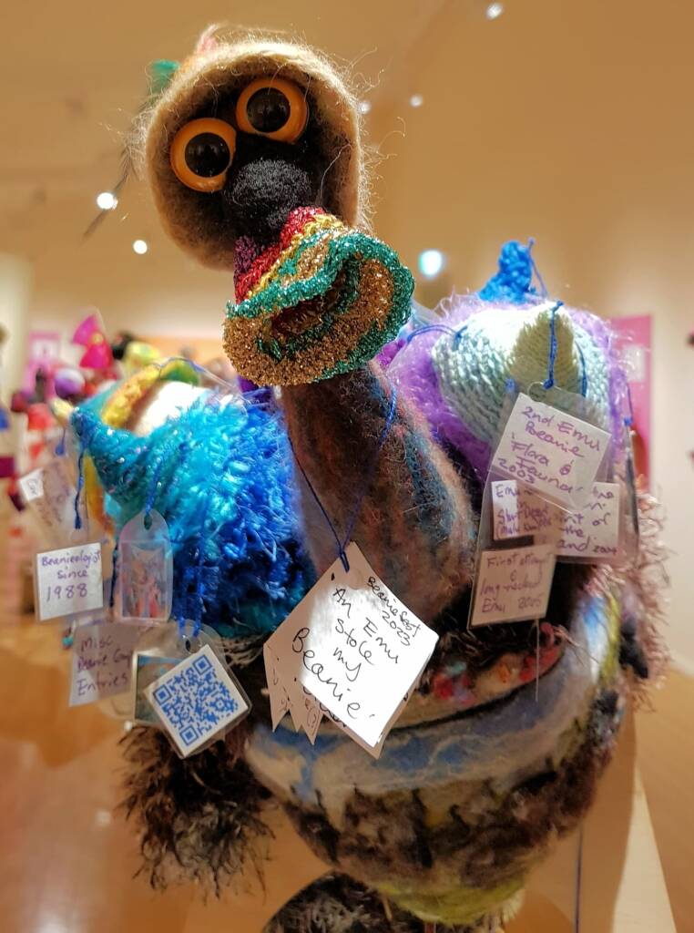 An Emu Stole My Beanie by Meggan Jack, Northern Rivers NSW, Alice Springs Beanie Festival 2023