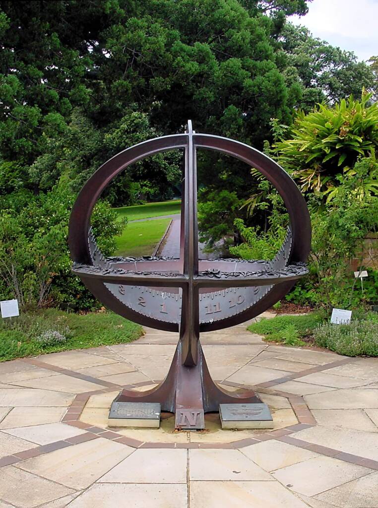 Armillary Sphere Sundial at the Herb Garden, Royal Botanic Garden Sydney NSW