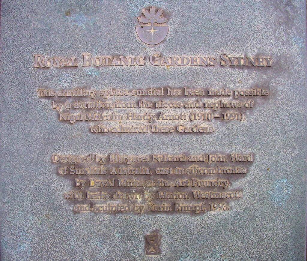 Armillary Sphere Sundial at the Herb Garden, Royal Botanic Garden Sydney NSW