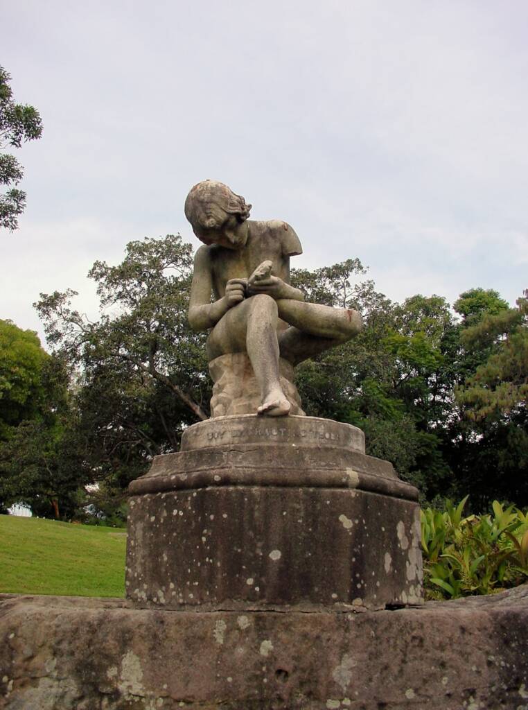 Statue 'Boy Extracting Thorn', Royal Botanic Gardens Sydney NSW