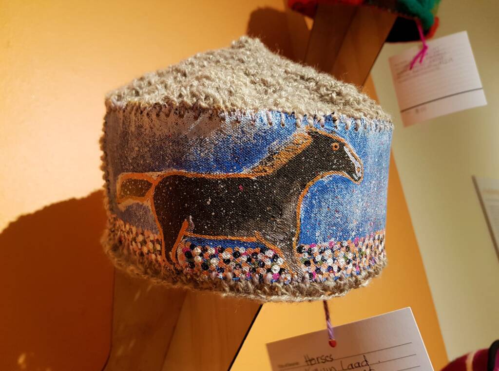 Horses by Kelvin Laad, Ampilatwatja NT, Alice Springs Beanie Festival 2023