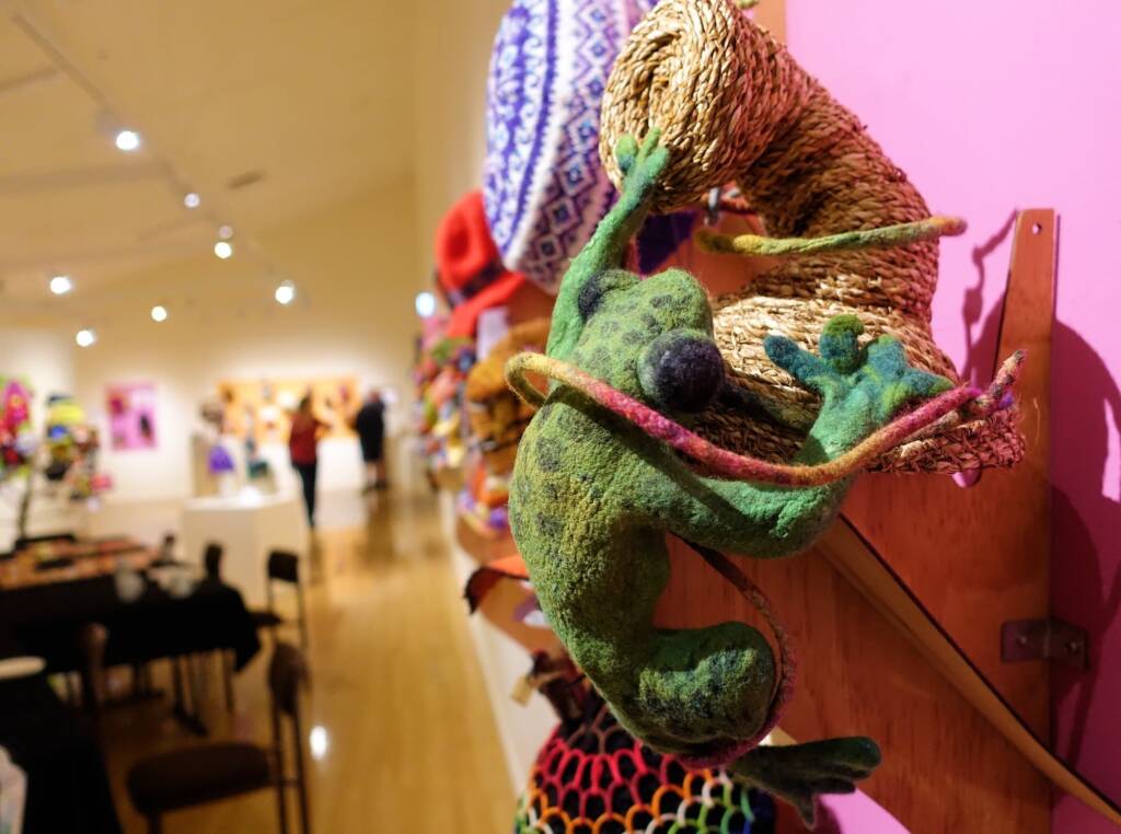 Kermit at the Boab by Jacqueline Gibson, Attadale WA, Alice Springs Beanie Festival 2023
