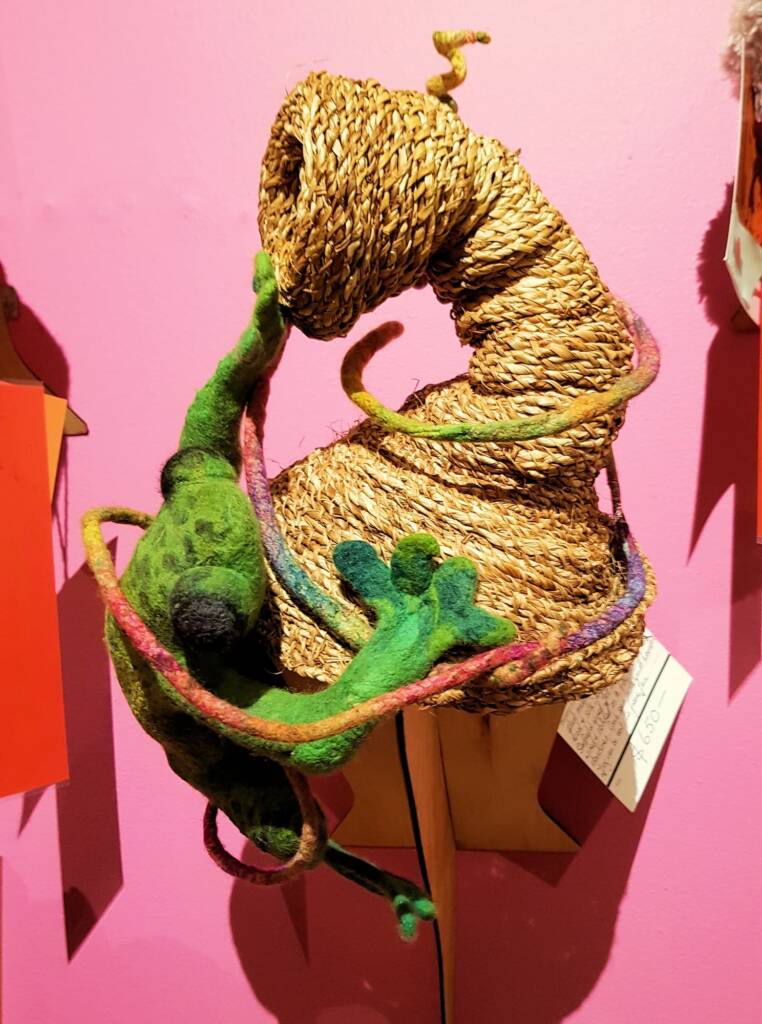 Kermit at the Boab by Jacqueline Gibson, Attadale WA, Alice Springs Beanie Festival 2023