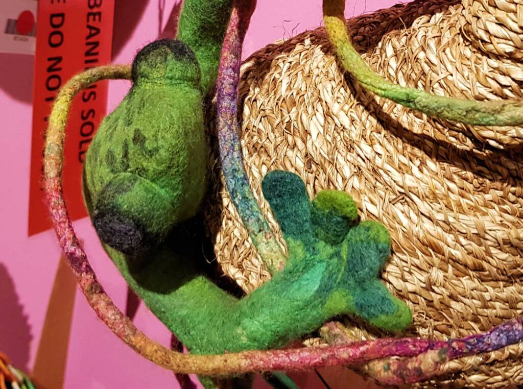Kermit at the Boab by Jacqueline Gibson, Attadale WA, Alice Springs Beanie Festival 2023