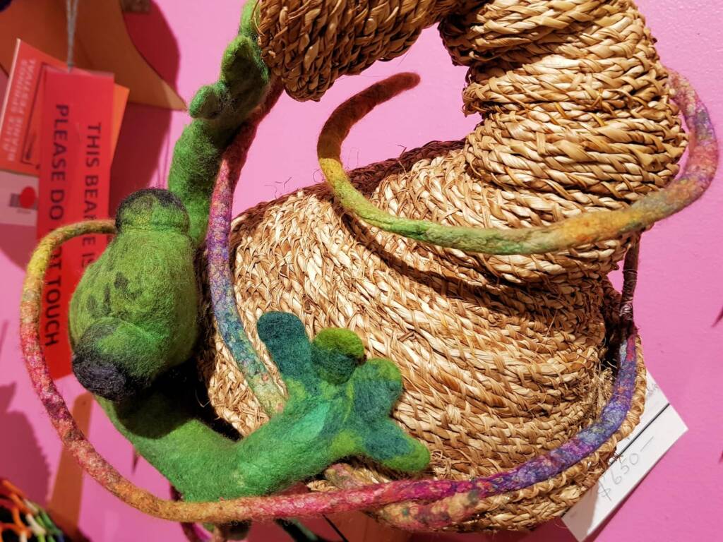 Kermit at the Boab by Jacqueline Gibson, Attadale WA, Alice Springs Beanie Festival 2023