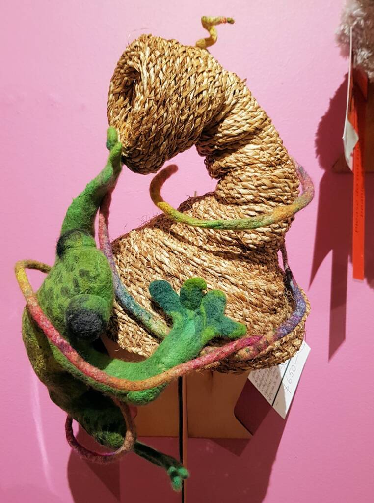 Kermit at the Boab by Jacqueline Gibson, Attadale WA, Alice Springs Beanie Festival 2023