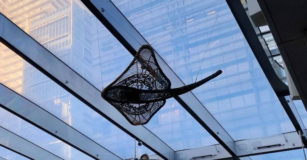Mermer Waiskeder: Stories of the Moving Tide by the Ghost Net Collective, Exchange Square, Barangaroo, Sydney NSW