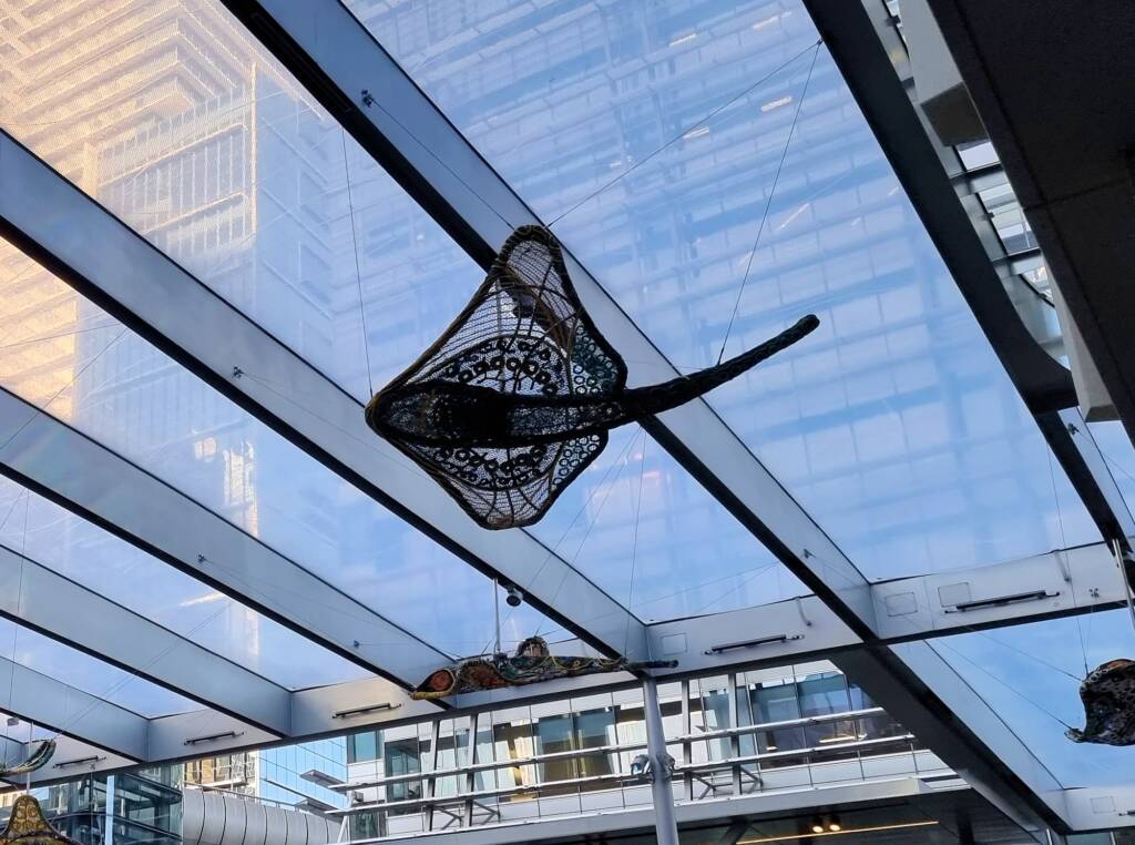 Mermer Waiskeder: Stories of the Moving Tide by the Ghost Net Collective, Exchange Square, Barangaroo, Sydney NSW