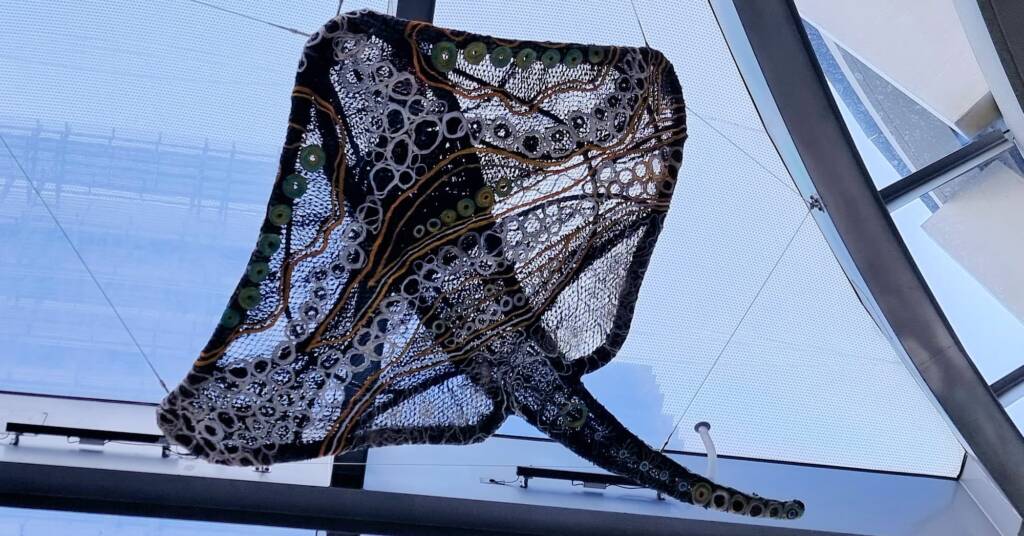 Mermer Waiskeder: Stories of the Moving Tide by the Ghost Net Collective, Exchange Square, Barangaroo, Sydney NSW