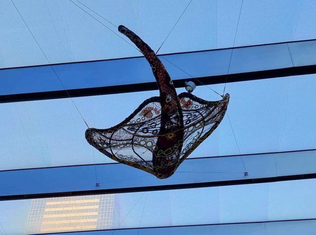 Mermer Waiskeder: Stories of the Moving Tide by the Ghost Net Collective, Exchange Square, Barangaroo, Sydney NSW