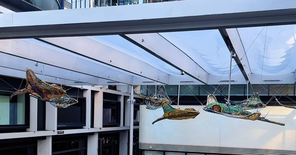 Mermer Waiskeder: Stories of the Moving Tide by the Ghost Net Collective, Exchange Square, Barangaroo, Sydney NSW