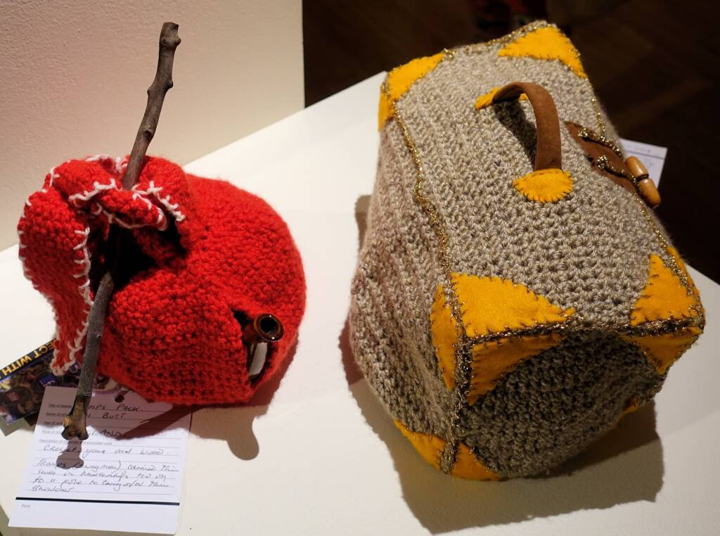 Migrants Trunk and Tramps Pack by Fay Butt, England, Alice Springs Beanie Festival 2023