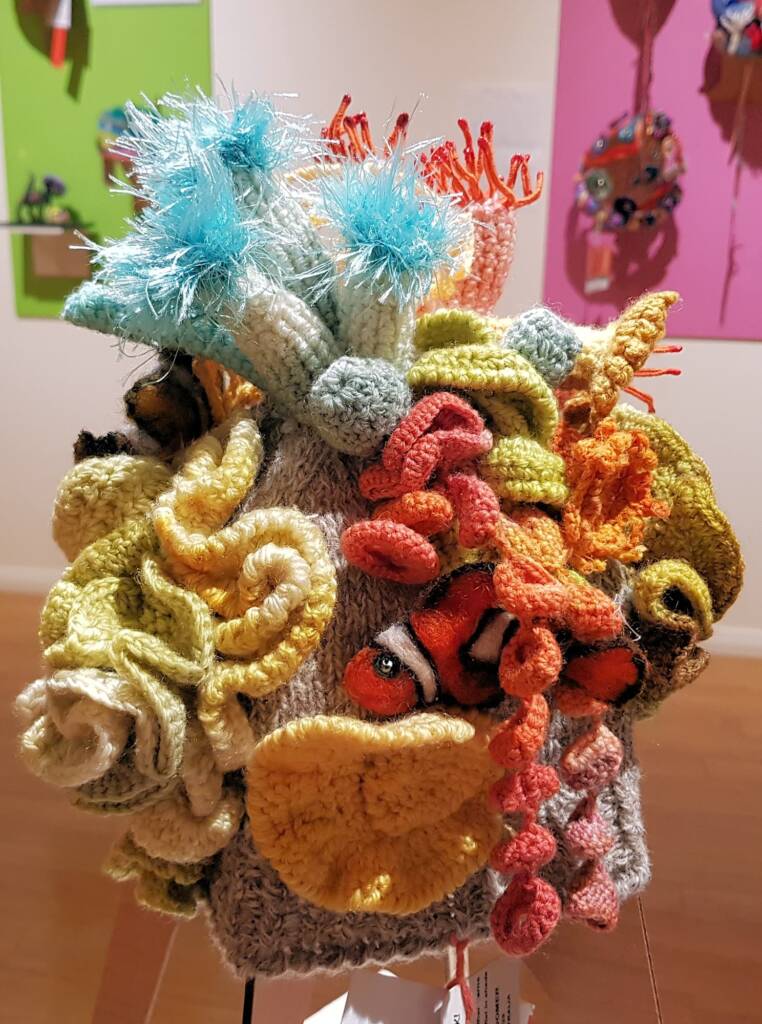 Snorkel Barrier Reef by Lorraine Boomer, Moonta Bay SA, Alice Springs Beanie Festival 2023
