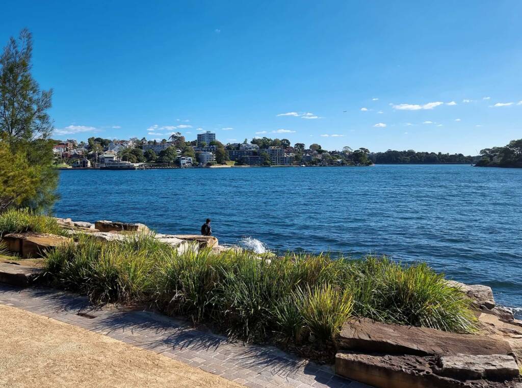 View across to Balmain East, Wulugul Walk, Barangaroo Reserve, Sydney NSW