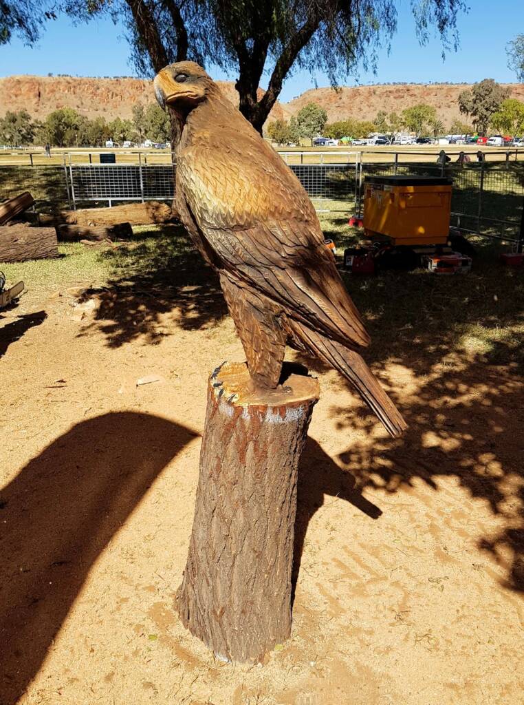 Chainsaw art and wood work at the Alice Springs Show