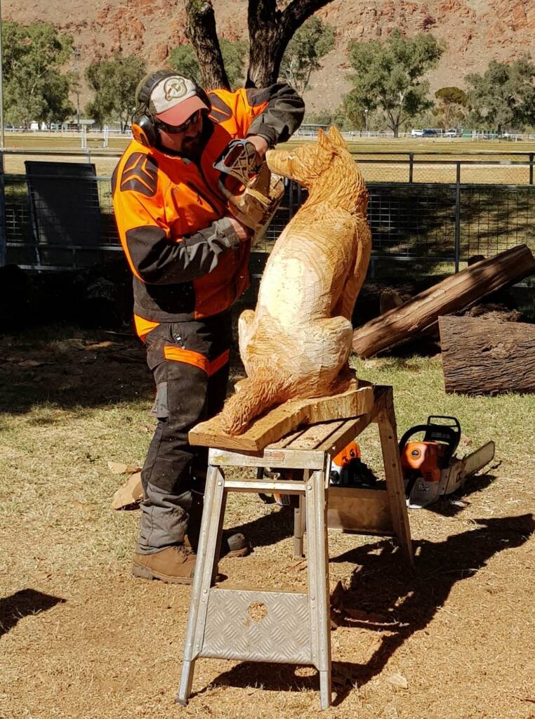 Chainsaw art and wood work at the Alice Springs Show