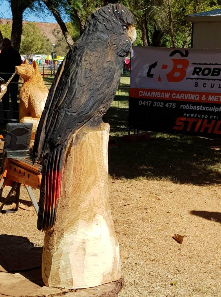 Chainsaw art and wood work at the Alice Springs Show